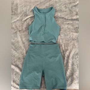 Abercrombie & Fitch YPB blue teal workout set